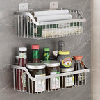 2 Set Fruit Basket for Kitchen, Pantry Kitchen Organizers and Storage, SUS304 Stainless Steel Wire Wall Basket, Onion Potato Vegetable Storage for Countertop Floor Cabinet Shelf by kaileyouxiangongsi