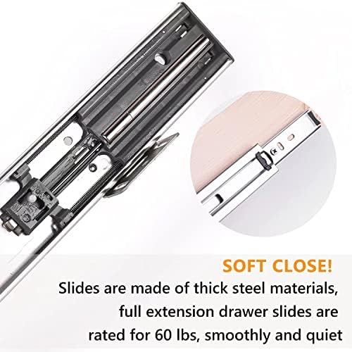 Mulush 26''W x 21''D x 3''H Pull Out Cabinet Drawer Soft Close Slide Out Wood Organizer for Kitchen, Finished, Bottom and Side Assembly (Wood Drawer Part Width is 25inch) - Image 6