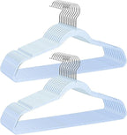 Blue and Gold Hangers for Clothes 40 Pcs, 16" Wide Clear Hangers for Men's Shirt, Women's Gown Dress, Youth Suit, Hoodie, Plastic Hanger with Swivel Hook, Thin Clothing Rack for Dorm Room Essentials by VSVstoage