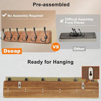 Dseap Coat Rack Wall Mounted - 24" Long 6 Tri Hooks, Heavy Duty Wooden Wall Coat Hanger Coat Hook for Clothes Hat Jacket Clothing, Weathered Green and Black, Pack of 2 - Image 3