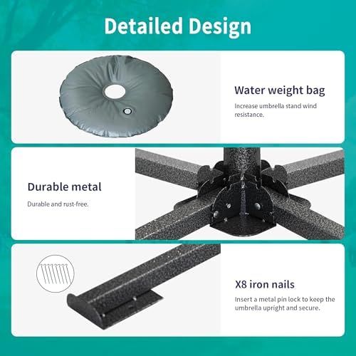 AMMSUN Foldable Portable Beach Umbrella Stand, Patio Umbrella Base Holder - Image 6