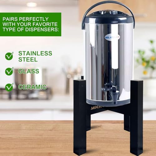 Adjustable Drink Dispenser Holder - Stand for 6-11" Dispenser, Fits 1-3 Gallon Glass Water Jar, Black - Image 7