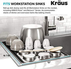 Kraus Multipurpose Workstation Sink Roll-Up Dish Drying Rack, Colander and Trivet in Light Grey, KRM-11LG - Image 4