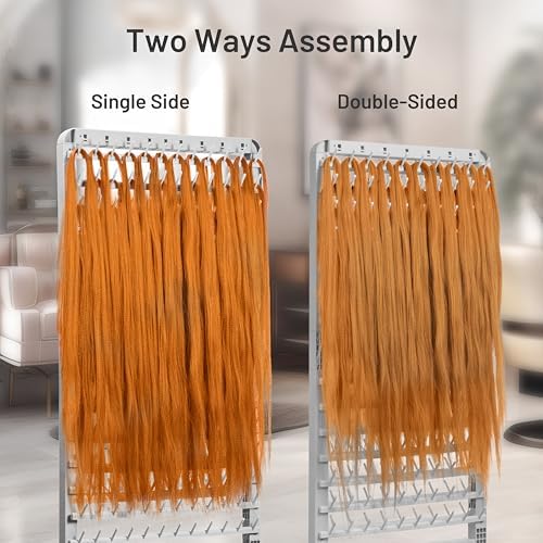 Yumkfoi 280 Pegs Braiding Hair Rack, 2-Sided Braiding Rack with Wheels - Image 2