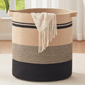 OIAHOMY 80L Laundry Baskets-Laundry Hamper,Storage Basket with Handles,Decorative Basket for Living room,Woven Storage Basket for Toys Bin,Pillows, Blankets,Clothes-20x18in-Yellow Black by MasterofSpaceOptimization