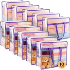 10 Pack 40L Clear Storage Bags with Zipper Large Opening for Loading by Unknown