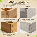 Bamboo Kitchen Utensil Drawer Organizer for Silverware | 100% Natural Expandable 14-20 Inch Kitchen Drawer Organizers for Utensils | Non-Slip Base | Screwed Joints for Long-Lasting Durability - Image 4