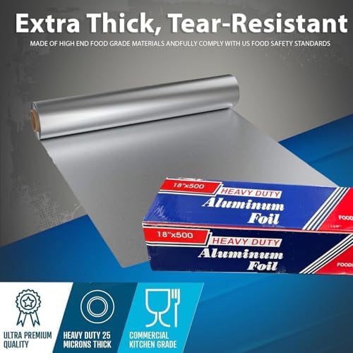 Heavy-Duty Aluminum Foil, 4-Pack Foil Roll (18" x 500") - Image 6