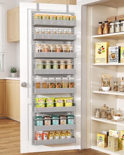 SNTD 8 Tiers Over the Door Organizer, 17" W x 6" D x 69" H, Grey by SNTD