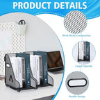 2 Pack Large Binder Folder Holder for Desk Metal Mesh Magazine File Holder (2) - Image 3