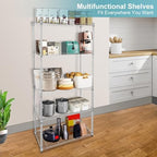 Whitmor 5 Tier Storage Shelves, Heavy Duty with Wheels, Adjustable Steel Organizer, 200 lbs Capacity per Shelf, Max 1000 lbs Total for Home, Garage, Workshop, 36" L x 18" W x 71" H, Chrome - Image 2