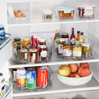 Lazy Susan Organizer for Refrigerator, 13" x 8.5" Clear Rectangular Fridge Organizer Turntable for Condiments, Spice Racks Organizer for Cabinet, Pantry & Kitchen Countertop (2 Piece) - Image 4