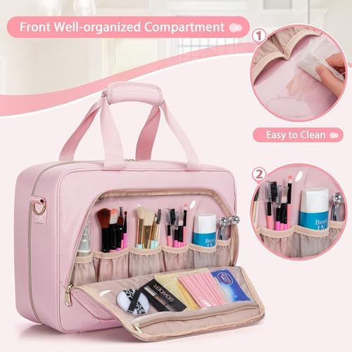 Extra Large Toiletry Bag for Women, Travel Makeup Organizer, Black - Image 4