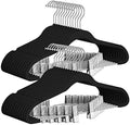 TIMMY 30 Pack Velvet Pants Hangers with Adjustable Clips, Black, Non-Slip by TIMMY