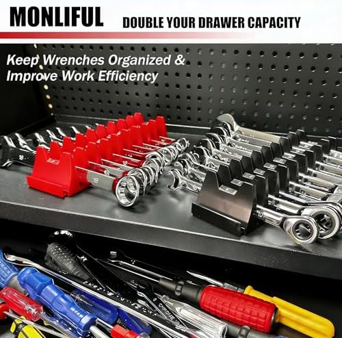 96 pcs Magnetic Modular Wrench Organizers for Tool Drawers - Wrench Rack with Metric&SAE Labels,Tool Storage Set Wrench Holder,Festival for Father and Boyfriend - Image 2