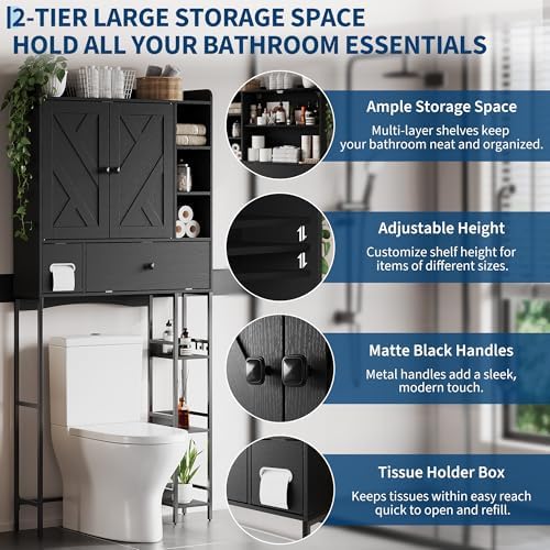 Garvee Over-The-Toilet Storage Rack, Modern Bathroom Organizer - Image 5
