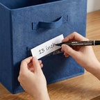 Storage Bins,13 Inch Cube Storage Bin with Labels,6pcs,Navy Blue - Image 4