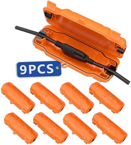 9 Pack Outdoor Extension Cord Safety Cover, Waterproof, Orange by Unknown