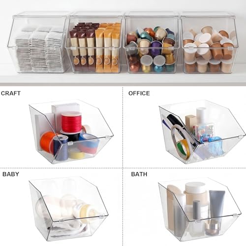 Yerliker 20 Pcs Stackable Storage Bins with Lids Organizer, Clear - Image 5