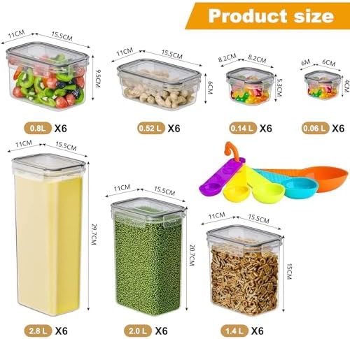 42pcs Airtight Containers, Clear Stackable Dry Food Storage - Image 2