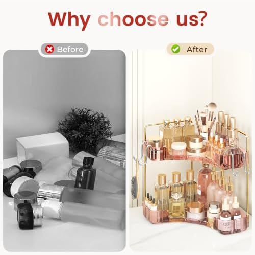 Delicate Pink 2-Tier Corner Counter Organizer Bathroom Organizers - Image 6