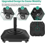 QZER Umbrella Base with Wheels, Umbrella Stand Heavy Duty 100lb Windproof - Image 2