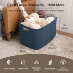 OIAHOMY 118L XXXLarge Rope Storage Basket, Oversized Blanket Basket Blue - Image 3