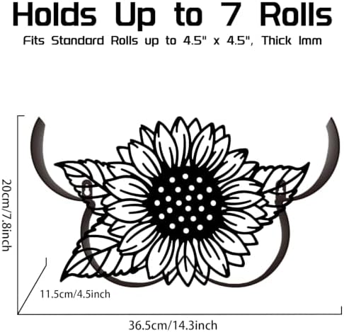 Sunflower Toilet Paper Holder Wall Mount/Stand for Extra 8 Rolls - Image 2