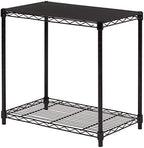 Amazon Basics 2-Shelf Stackable Storage, 13.3" D x 23.2" W x 22.2" H, Black by AmazonBasics