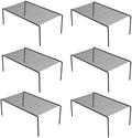 Redrubbit 6 Pack Large (15.7 x 9.4 Inch) Cabinet Storage Shelf Rack, Rustproof Kitchen Counter and Cabinet Shelf, Storage Rack Organizer for Kitchen, Fridge, Bathroom, Black by Redrubbit