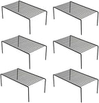 Redrubbit 6 Pack Large (15.7 x 9.4 Inch) Cabinet Storage Shelf Rack, Rustproof Kitchen Counter and Cabinet Shelf, Storage Rack Organizer for Kitchen, Fridge, Bathroom, Black by Redrubbit