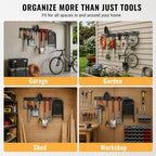 CBWLWJ Garage Tool Organizer Wall Mount, 48 inch Garage Wall Organizer, 400lbs Sturdy Garden Tool Organizer with 7 Adjustable Hooks, for Yard, Shed, Basement, Workshop(Black) - Image 7
