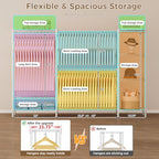 Golpart Heavy Duty Clothes Rack Metal Wardrobe with Adjustable Wire Shelves - Image 5