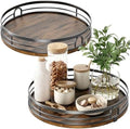 LAMU 2 Pack 10'' 12'' Lazy Susan Turntable Organizer for Cabinet, Round Wood Lazy Susan for Table Top, Countertop, Pantry, Spice, Bathroom Vanity, Coffee, Decor by YourHome-OrganizationHelper