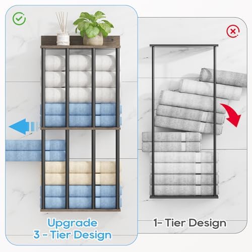Towel Racks for Bathroom Wall Mounted, Updated 4 Bar Wall Towel Holder - Image 5