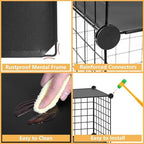 HUBSON Wire Cube Storage Organizer, Book/Toy/Craft/Potted Plants and petCloset Organizers and Storage Shelves, 25-Cube Freely Combinable Metal Grids Storage Shelf,Black Plus Iron - Image 6