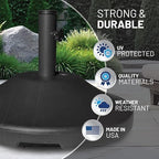 US Weight Fillable Outdoor Umbrella Base - Use with Patio Table - Black - Image 6