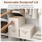 StorageWorks Fabric Storage Bins with Lids, Closet Storage Bins - Image 2