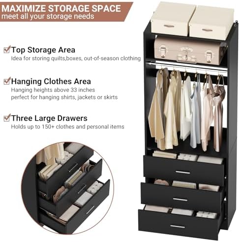 Besiost Closet Systems with 12 Wood Drawers, Closet System Set of 4 - Image 5