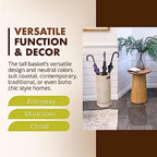 Kouboo La Jolla Rattan Umbrella Stand, Woven Storage Basket, White Wash - Image 3
