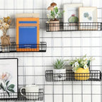 4 Pack Metal Grid Wall Baskets with Hooks, 15.75 x 6 x 2.36 Inch - Image 6