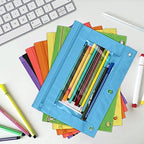 YoeeJob Pencil Pouch for 3 Ring Binder，Zipper Pencil Pouches Bulk，Pencil Case Pouch with Clear Window for Class, School, Office, 6 Colors-24 Packs - Image 3