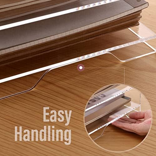 SANRUI Acrylic Paper Organizer Letter Tray for Desk, 5 Tier Enlarged File Sorter,Clear File Holder Desktop Shelf Document Storage for School Office Home - Image 3