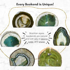 Nature's Decorations Green Agate Bookends – A+ Grade Geode Heavy Duty Decorative Stone Crystal for Shelves & Bookcases, Natural Polished Bookshelf Decor, 1 Pair 6-8Lbs - Image 3