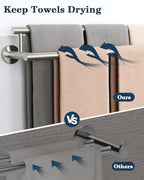 Alise Double Towel Bar,32 Inch Towel Rack for Bathroom Wall Mounted,Nickel - Image 5