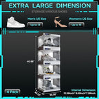 ANTBOX Shoe Organizer LED Smart Control,Auto-Shoe Boxes Clear Plastic Stackable for Sneaker Display Case and Collection Crate,Auto-Opening Shoe Storage Box (4pack) White - Image 5