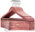TOPIA HANGER 20-Pack American Red Cedar Wooden Hangers, Clothes Hangers for Closet, Wood Coat Hanger with Smooth Cut Notches, 360° Swivel Hook, Non-Slip Pants Bar-CT54C20 by TOPIAHANGER