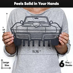 MOOH Metal Automotive Key Holder with 6 Hooks - Unique Wall Mounted Car Lovers Gifts for Men & Women - Cool Man Cave Decor - Image 3