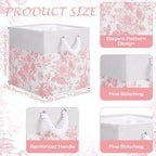 Pink Floral Cube Storage Bin Set of 6 Cube Storage Basket, 11.22 Inch - Image 2