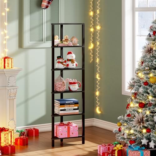 TUTOTAK Corner Shelf, 6-Tier Corner Bookshelf for Small Space - Image 3